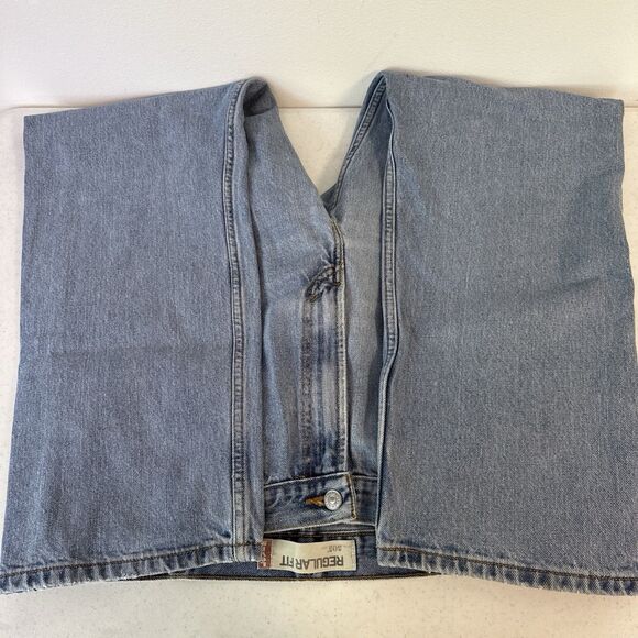 Levi's 505 Straight Fit Jeans Men's 38x30 Blue Light Wash - Picture 10 of 11